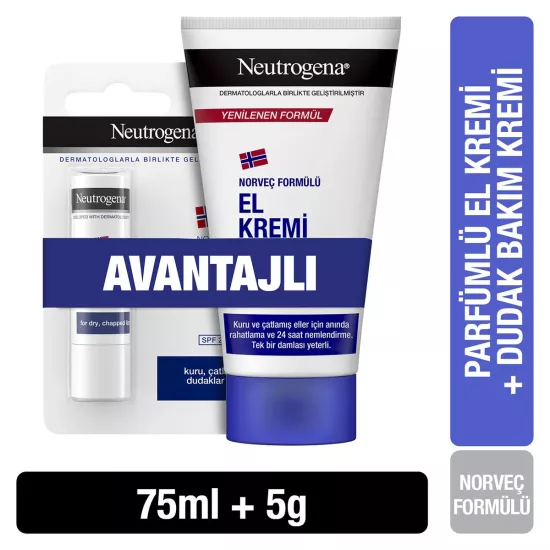 Neutrogena El Kremi Parfümlü 75 Ml + Dudak Nemlendirici 4,8 gr