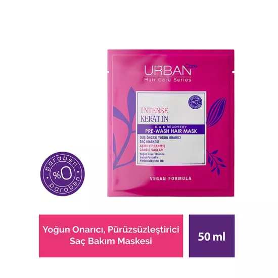 Urban Care Intense Keratin Hasar Onarımı & Parlaklık Veren Duş Öncesi Saç Bakım Maskesi 50 Ml