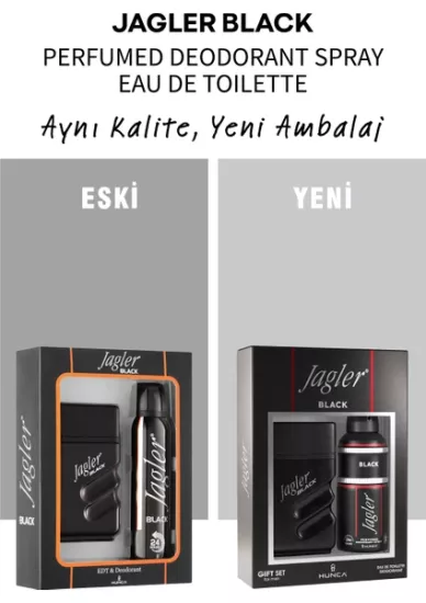 Jagler Black EDT Erkek Parfüm 90ml+Sprey Deodorant 150ml